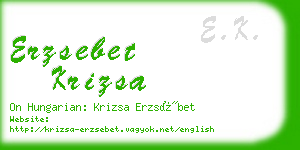 erzsebet krizsa business card